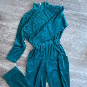 80s or 90s Velour Jumpsuit